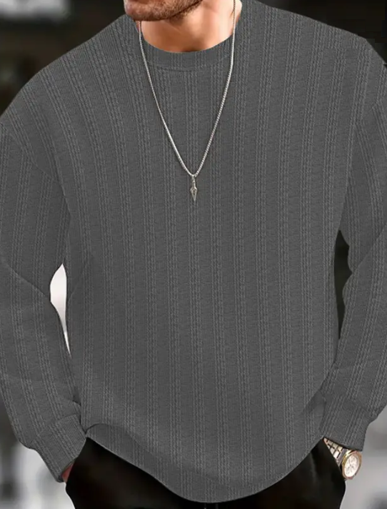 Men Full Sleeve Self Design Sweatshirt