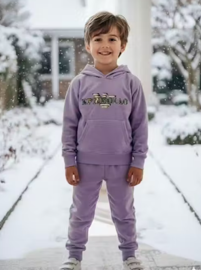 Kids Winter Co-ord Set | Unisex Warm Hoodie and Pants Set | Soft Velvet Fabric