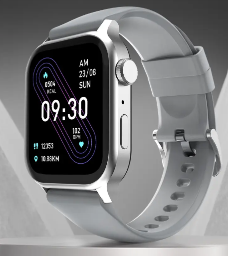 Fire-Boltt Rise Bluetooth Calling 47mm (1.85), Metal Bod & Rotating Crown, 123 Sports Smartwatch  (Grey Strap, Free Size)