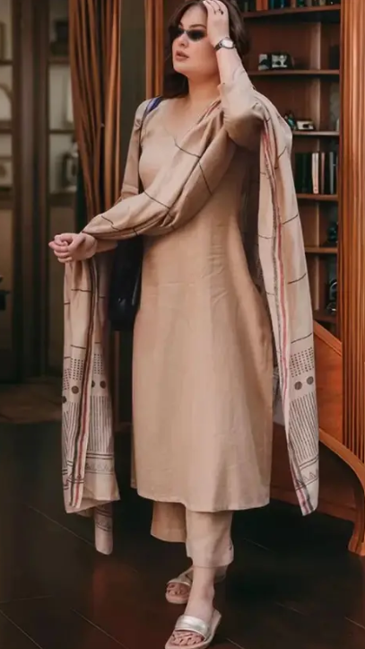 Women Cotton Rayon Kurta Palazzo Dupatta Set