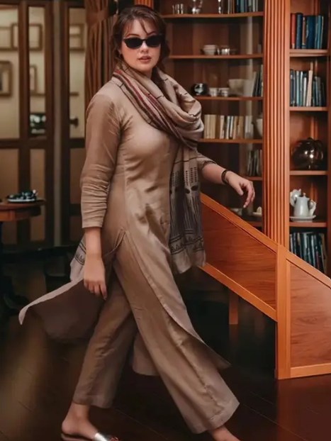 Women Cotton Rayon Kurta Palazzo Dupatta Set