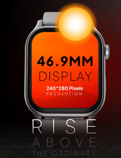 Fire-Boltt Rise Bluetooth Calling 47mm (1.85), Metal Bod & Rotating Crown, 123 Sports Smartwatch  (Grey Strap, Free Size)