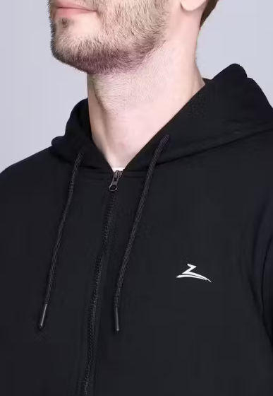 Latest Fashionable Men's Black Sweatshirt Zipper Winter