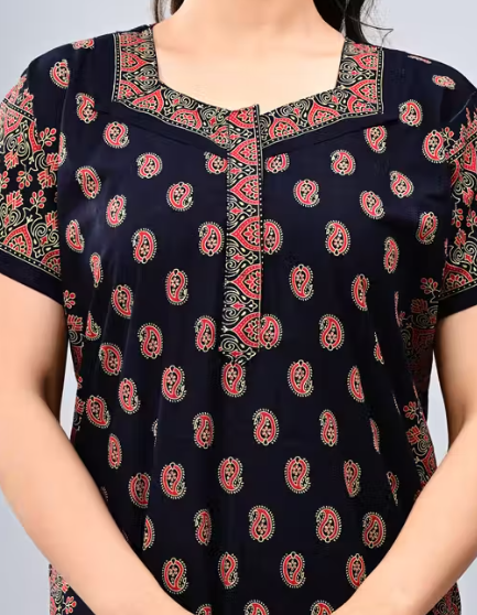 Women Premium quality cotton nighty , Cotton Nighty short sleeve, Printed maxi, Nightdress, Nighty, Maxi, Gown, Sleepwear, Ladies nighty