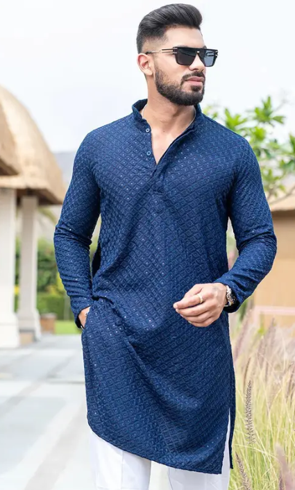 Men Pure Cotton Kurta Pyjama Set