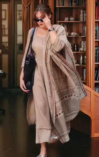 Women Cotton Rayon Kurta Palazzo Dupatta Set