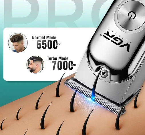 VGR V-071 Professional Trimmer 120 min Runtime 4 Length Settings  (Silver)