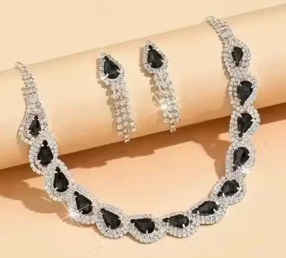 Jewellery Set Nice & Simple American Diamond Stone Work All Colours