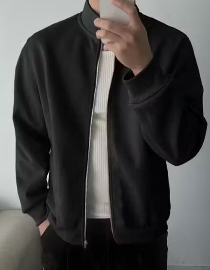 Men Solid Beige Full Zip High Neck Sweatshirt | Stylish Winterwear Jacket | Soft Fleece Warm Hoodie Alternative