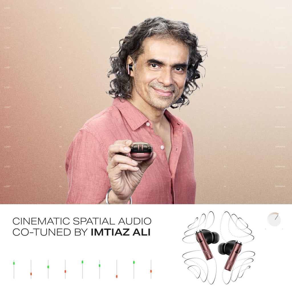 boAt Nirvana Zenith Pro (2025), 50dB Hybrid Adaptive ANC, Spatial Audio, Hi-Res Audio LDAC, 6Mics AI-ENx, 80 Hrs Battery, Bluetooth Earbuds, TWS Ear Buds Wireless Earphones with mic (Crimson Red)