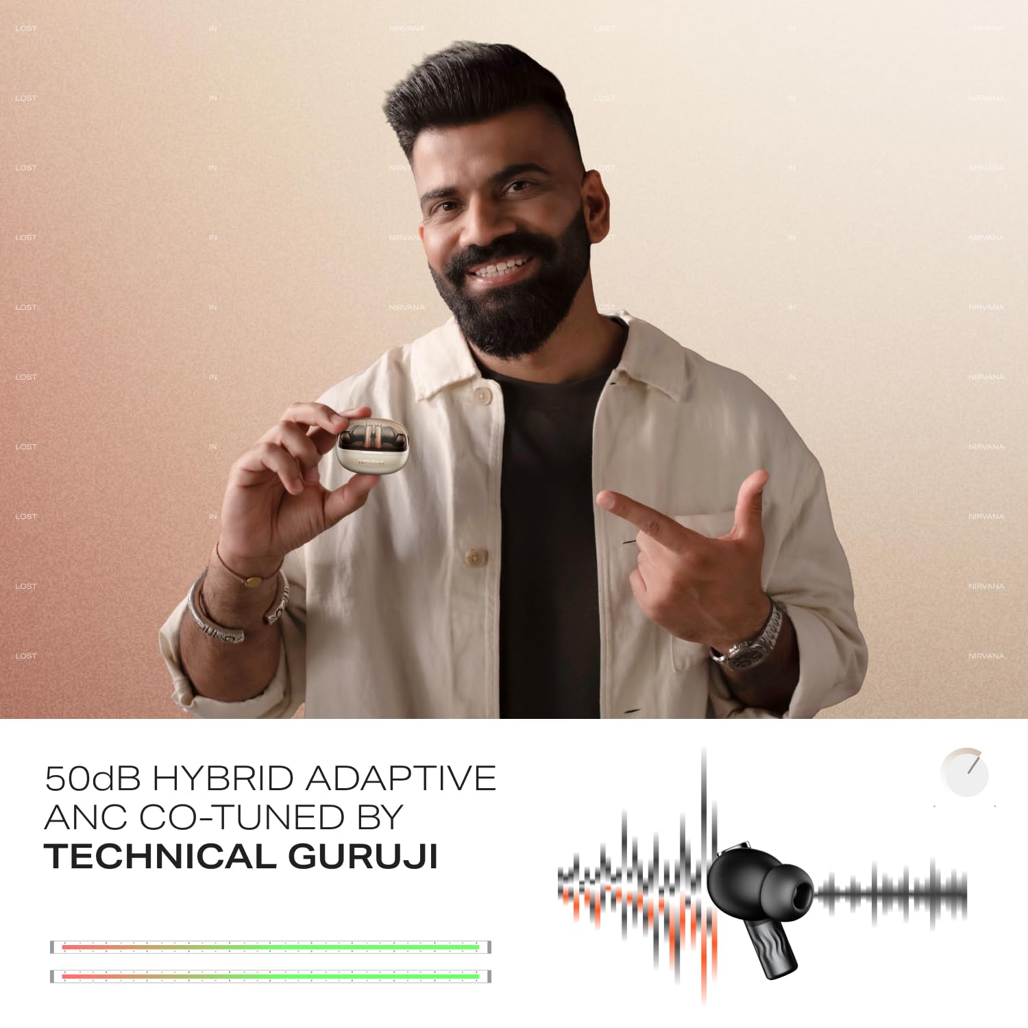 boAt Nirvana Zenith Pro (2025), 50dB Hybrid Adaptive ANC, Spatial Audio, Hi-Res Audio LDAC, 6Mics AI-ENx, 80 Hrs Battery, Bluetooth Earbuds, TWS Ear Buds Wireless Earphones with mic (Velvet Grey)