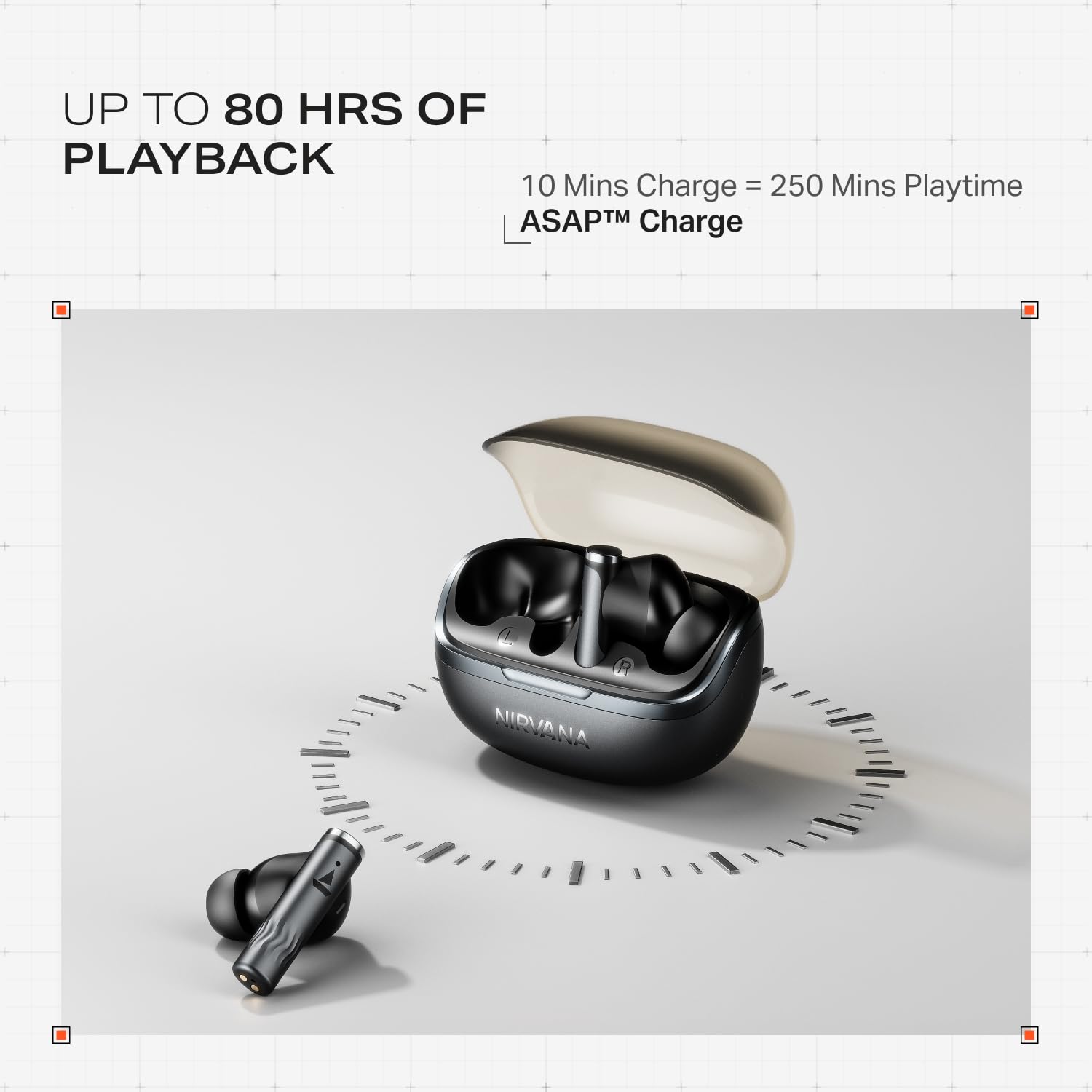 boAt Nirvana Zenith Pro (2025), 50dB Hybrid Adaptive ANC, Spatial Audio, Hi-Res Audio LDAC, 6Mics AI-ENx, 80 Hrs Battery, Bluetooth Earbuds, TWS Ear Buds Wireless Earphones with mic (Velvet Grey)