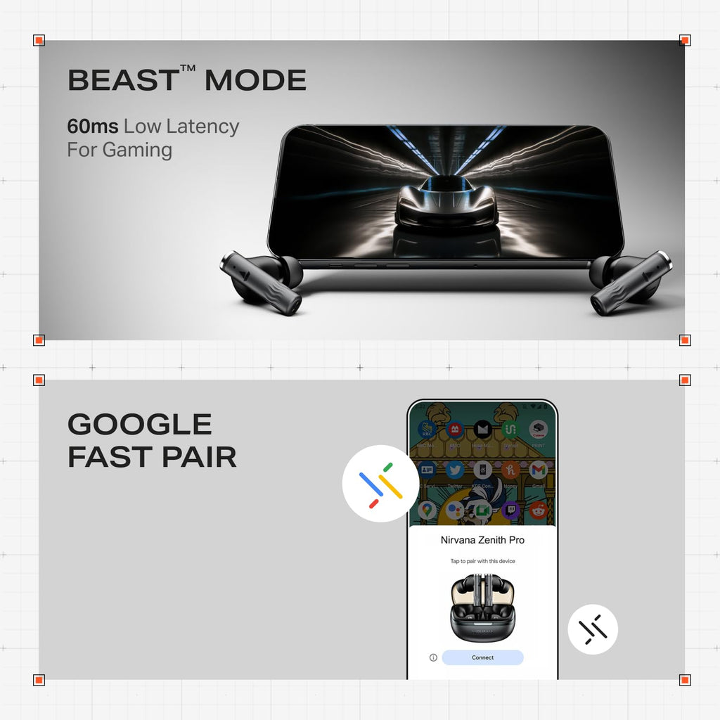 boAt Nirvana Zenith Pro (2025), 50dB Hybrid Adaptive ANC, Spatial Audio, Hi-Res Audio LDAC, 6Mics AI-ENx, 80 Hrs Battery, Bluetooth Earbuds, TWS Ear Buds Wireless Earphones with mic (Velvet Grey)