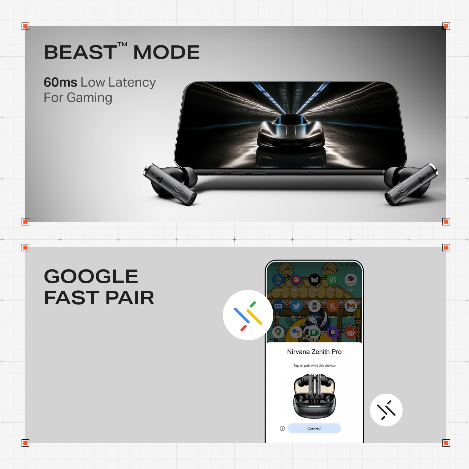 boAt Nirvana Zenith Pro (2025), 50dB Hybrid Adaptive ANC, Spatial Audio, Hi-Res Audio LDAC, 6Mics AI-ENx, 80 Hrs Battery, Bluetooth Earbuds, TWS Ear Buds Wireless Earphones with mic (Velvet Grey)
