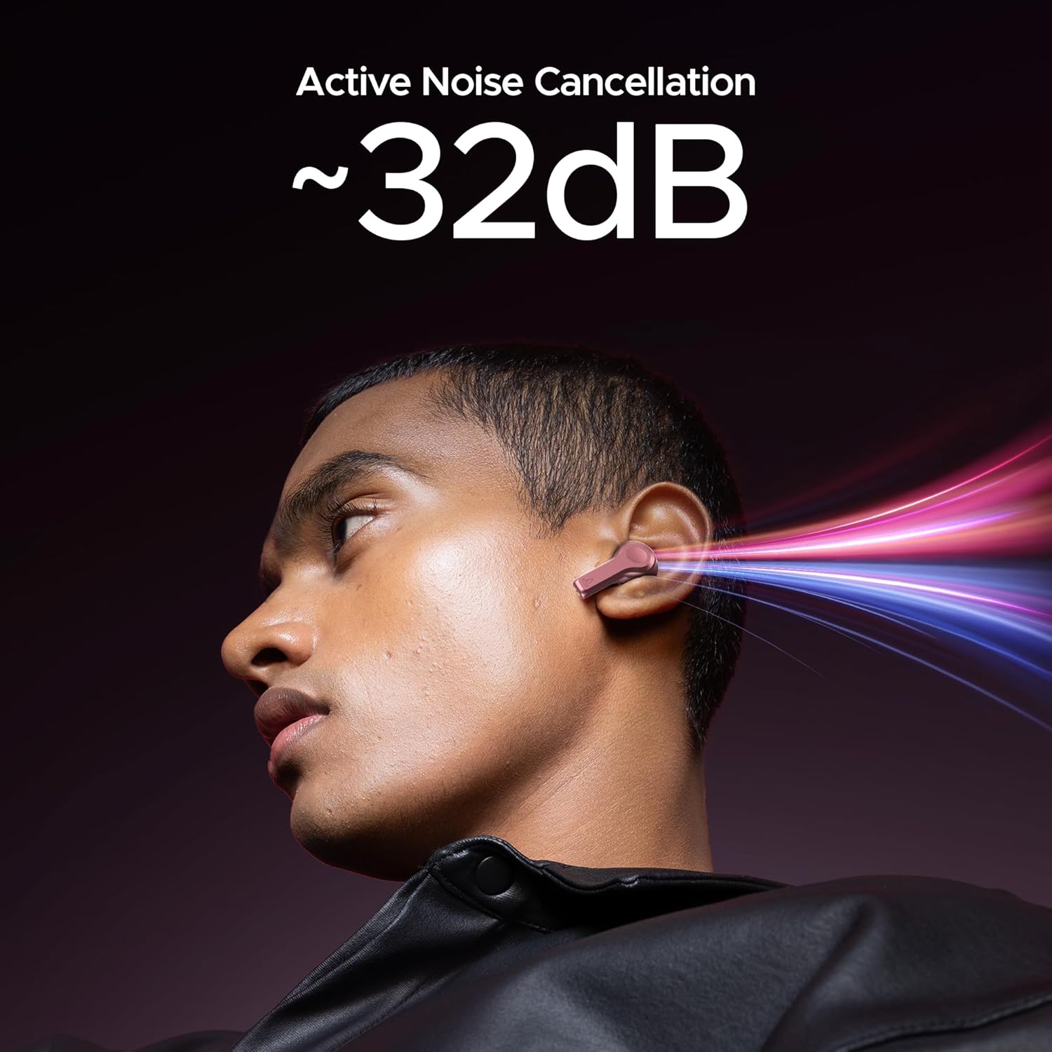 boAt Nirvana Space, 360 Spatial Audio, Active Noise Cancellation (~32dB), 100Hrs Battery,4Mics ENx, Fast Charge, v5.3 Bluetooth TWS in Ear Earbuds Wireless Earphones with mic (Pink Punch)