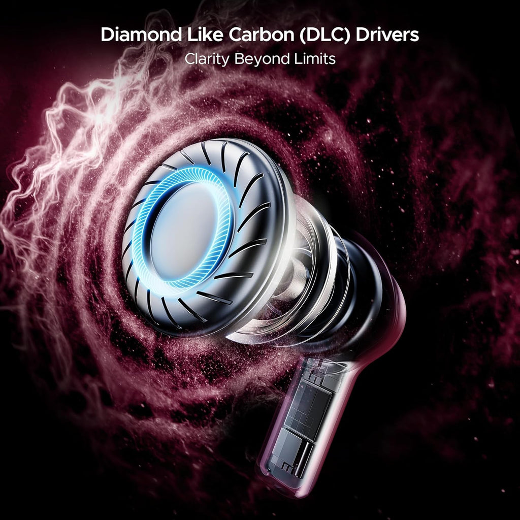 boAt Nirvana Space, 360 Spatial Audio, Active Noise Cancellation (~32dB), 100Hrs Battery,4Mics ENx, Fast Charge, v5.3 Bluetooth TWS in Ear Earbuds Wireless Earphones with mic (Pink Punch)