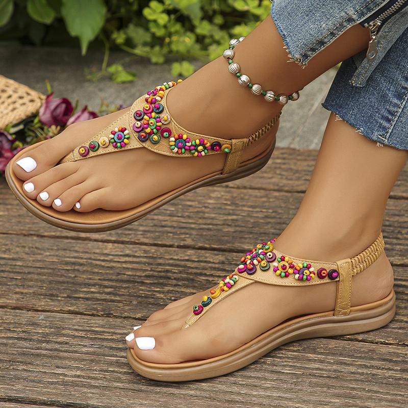 Designer Clip Toe Bohemia Sandals Flat Heels Sandles Woman Non Slip Sole Beach Flip Flops