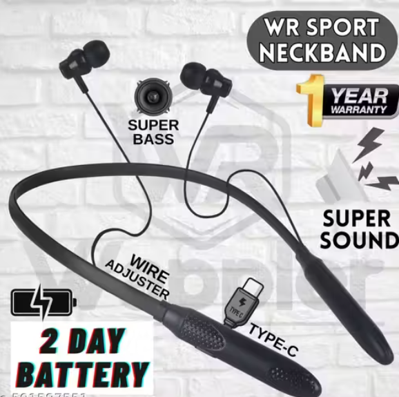 BT SPORTS Bluetooth Earphones Wireless Neckband | BT Sport Headset with Mic | 15H Playtime, Adjustable Fit, High Bass & Durable Braided Cable