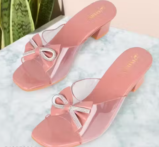 Transparent Block Heel Sandal For Women