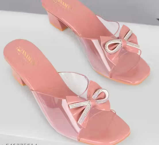 Transparent Block Heel Sandal For Women