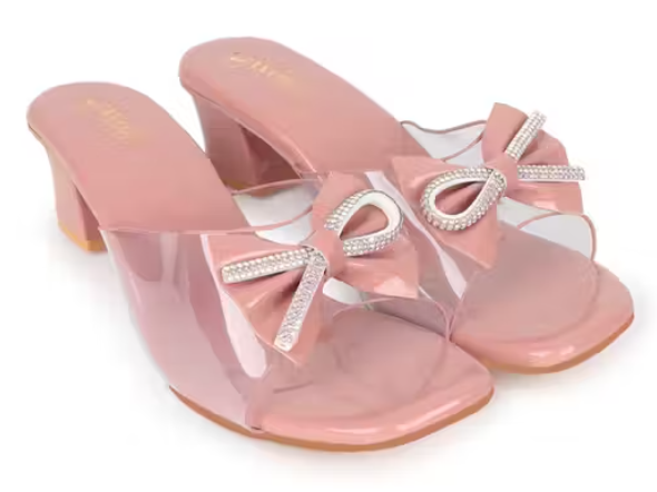 Transparent Block Heel Sandal For Women