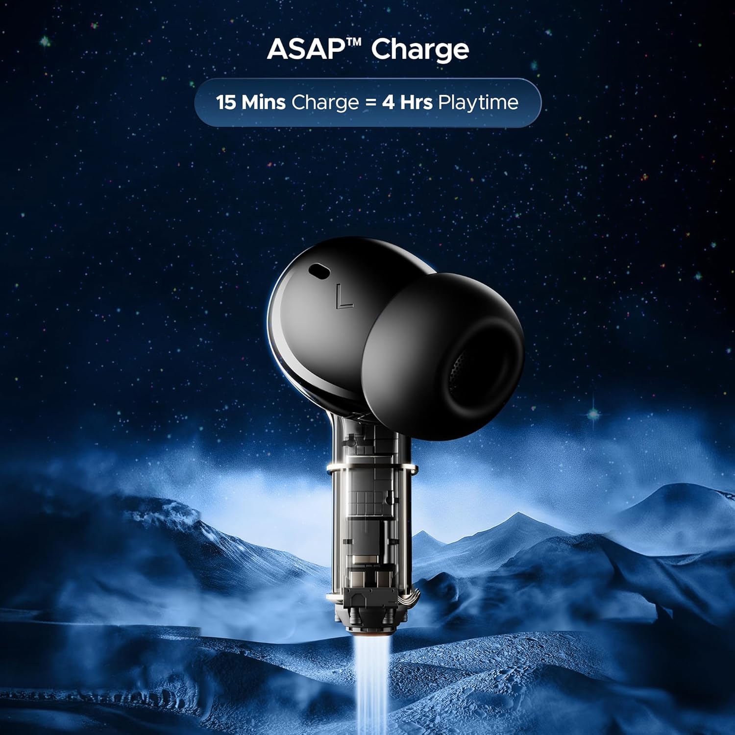 boAt Nirvana Space, 360º Spatial Audio, Active Noise Cancellation (~32dB), 100Hrs Battery,4Mics ENx, Fast Charge, v5.3 Bluetooth Earbuds, TWS Ear Buds Wireless Earphones with mic (Cosmic Black)