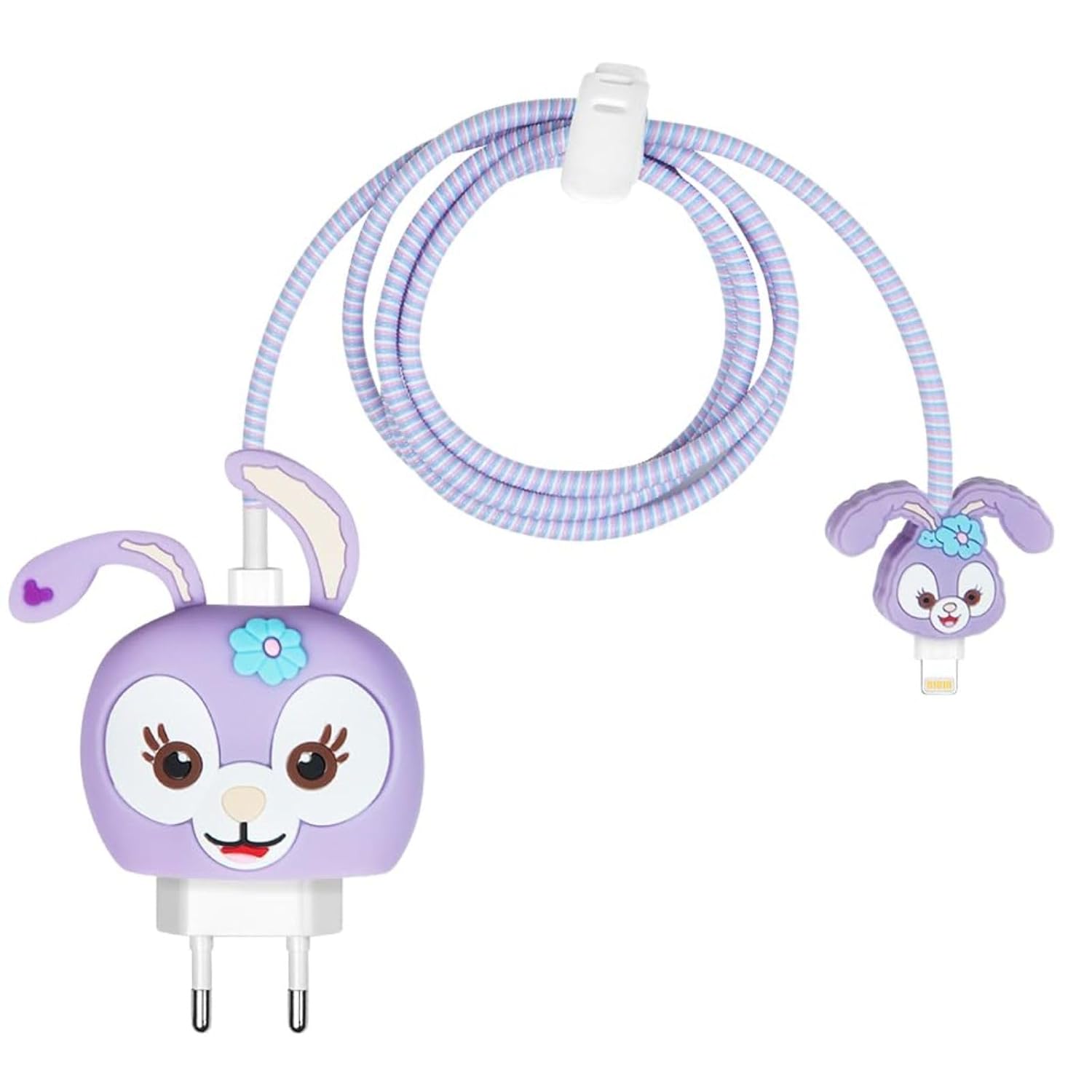 Cartoon 3D Design Protective Case Compatible with (Only Samsung Galaxy 25W) USB-C Power Adapter Charger, Cute Cartoon Type C Data Cable Case for.