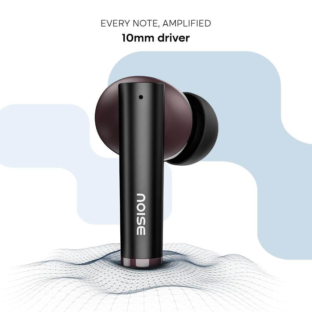 Noise Newly Launched Buds VS501 in Ear Truly Wireless Earbuds with 50H of Playtime, Quad Mic ENC, 10Mm Driver, Dual Device Pairing, Dual Color Tones, BT V5.3 (Plum Wine)