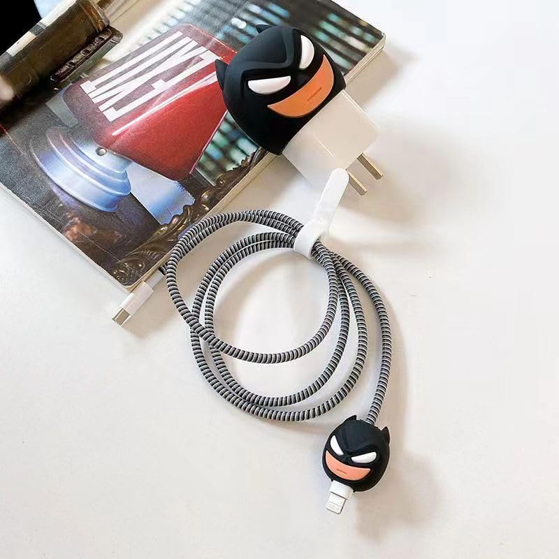 Silicone Case for Samsung 25W USB Type-C Fast Charger Protective Cover with Wire Saver (Black (Bat-Man))