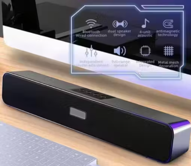 PORTABLE HOME TV Speaker Dynamic Thunder Sound 2400mAh Battery 10W Bluetooth Sound (Black, Stereo Channel)