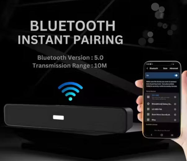 PORTABLE HOME TV Speaker Dynamic Thunder Sound 2400mAh Battery 10W Bluetooth Sound (Black, Stereo Channel)