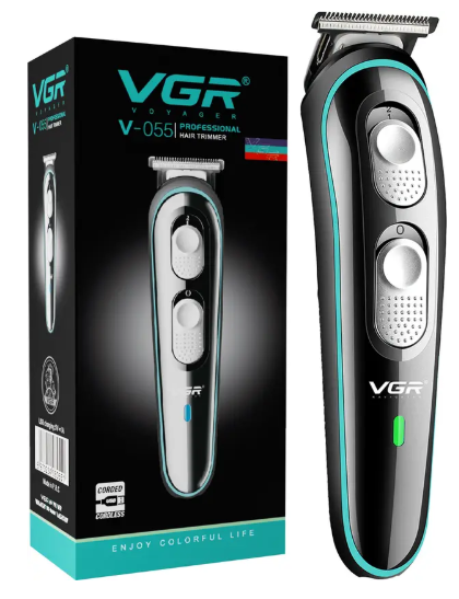 VGR V-055 Professional Hair Trimmer 120 min Runtime 4 Length Settings  (Black, Green)