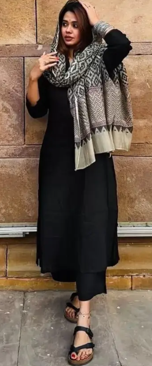 Women Cotton Rayon Kurta Palazzo Dupatta Set