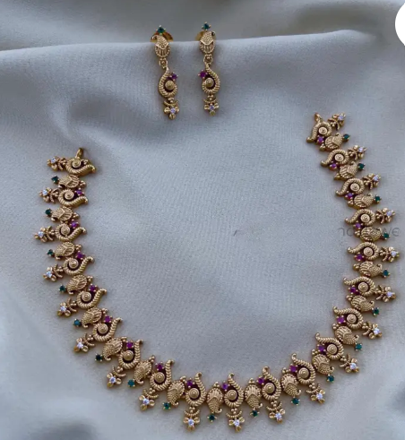 Brass, Copper Gold-plated Gold Jewel Set  (Pack of 1)