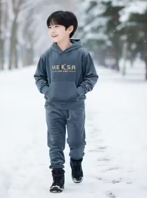 Kids Winter Co-ord Set | Unisex Warm Hoodie and Pants Set | Soft Velvet Fabric