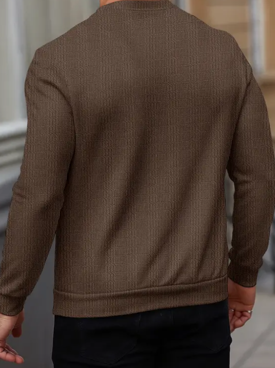 Men Full Sleeve Self Design Sweatshirt