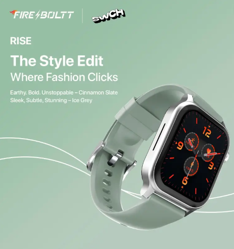 Fire-Boltt Rise Bluetooth Calling 47mm (1.85), Metal Bod & Rotating Crown, 123 Sports Smartwatch  (Ice Grey Strap, Free Size)
