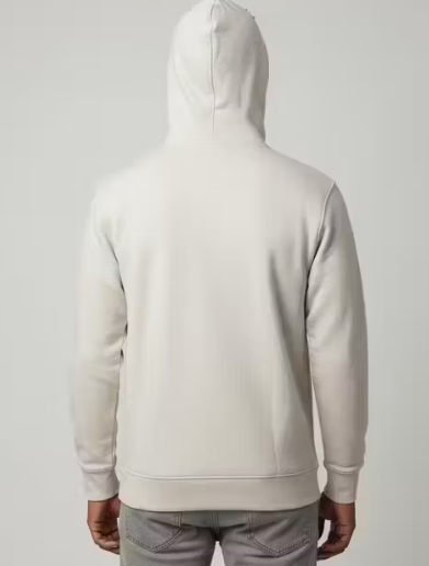 Balaclava Hoodie 350 GSM | 100% Cotton Fleece Heavyweight Mask Hoodie for Men & Women | Winter Biker Hoodie | OffWhite