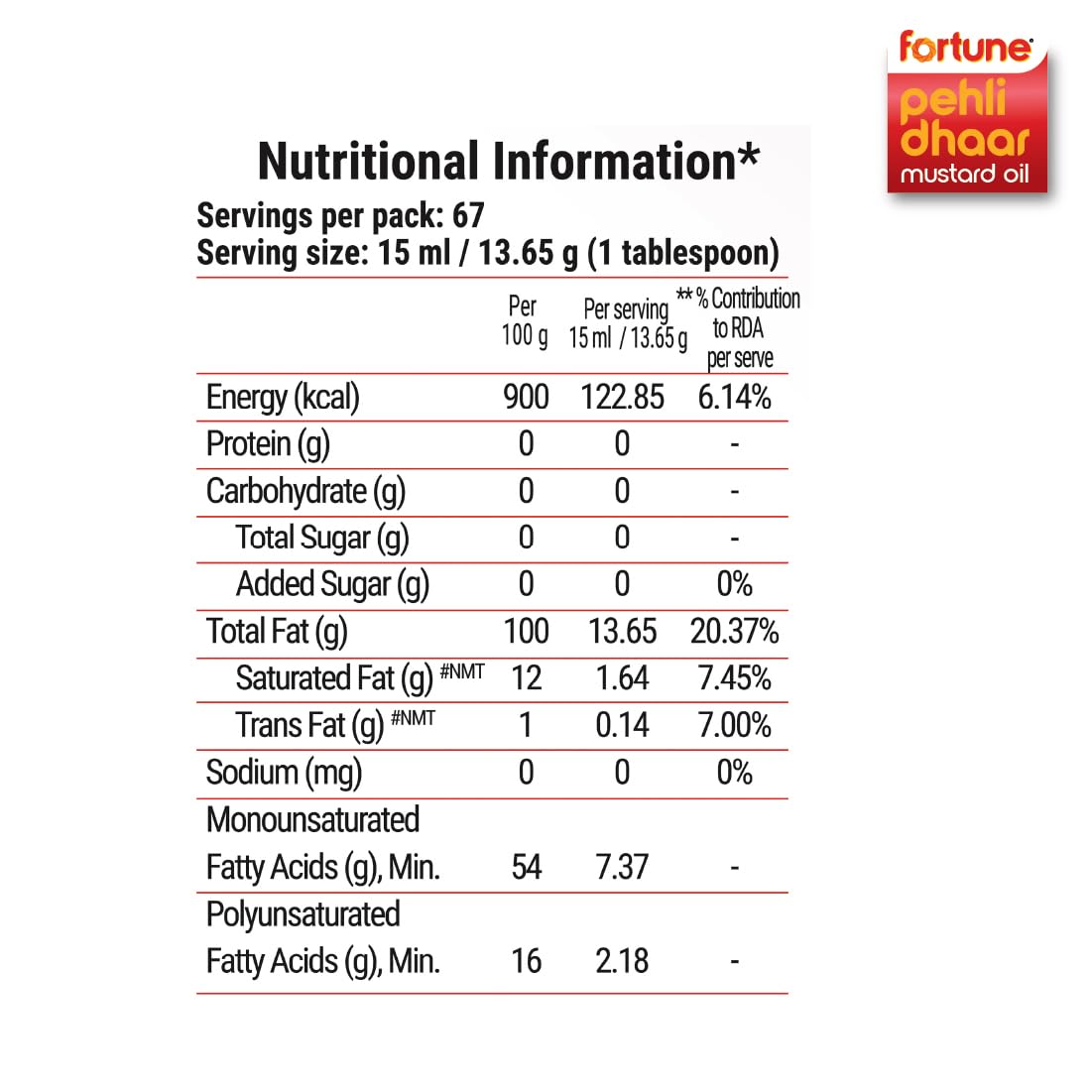 Fortune Pehli Dhaar First Pressed Kachi Ghani Mustard Oil
