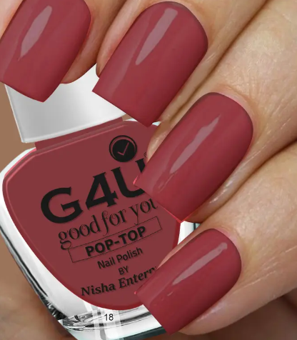 G4U Nail Polish Set 4 Colors Red BroMauve Wine Nail Paints 16-18-19-25 Red, Brown, Wine, Mauve  (Pack of 4)