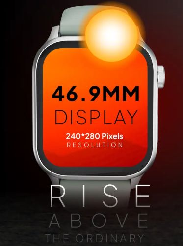 Fire-Boltt Rise Bluetooth Calling 47mm (1.85), Metal Bod & Rotating Crown, 123 Sports Smartwatch  (Ice Grey Strap, Free Size)