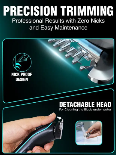 VGR V-055 Professional Hair Trimmer 120 min Runtime 4 Length Settings  (Black, Green)