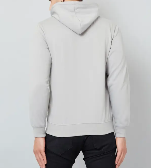Men Full Sleeve Solid Hooded Sweatshirt