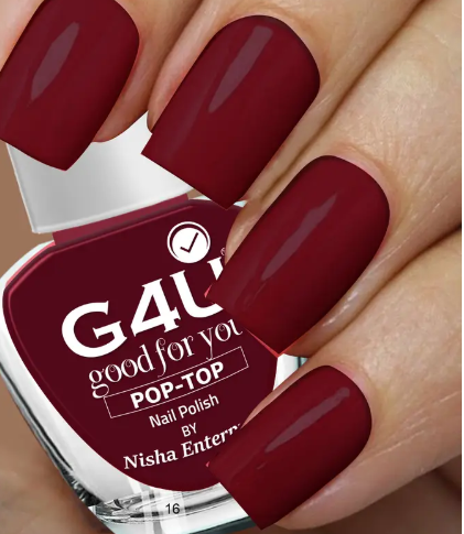 G4U Nail Polish Set 4 Colors Red BroMauve Wine Nail Paints 16-18-19-25 Red, Brown, Wine, Mauve  (Pack of 4)