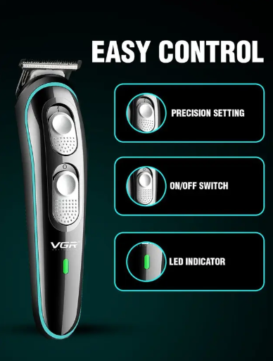 VGR V-055 Professional Hair Trimmer 120 min Runtime 4 Length Settings  (Black, Green)