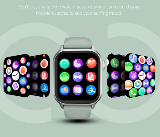 Fire-Boltt Rise Bluetooth Calling 47mm (1.85), Metal Bod & Rotating Crown, 123 Sports Smartwatch  (Ice Grey Strap, Free Size)