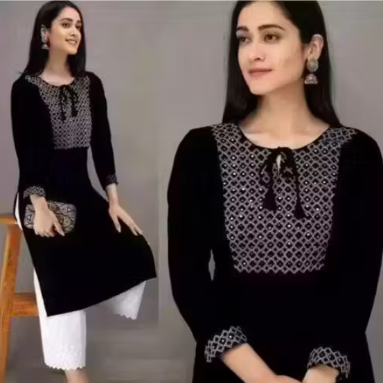 Black 3 Quarter Long Kurti
