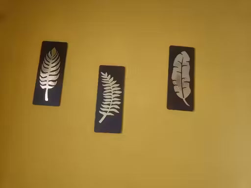 GOLDEN AND WOODEN LEAVES FRAME WALL ART /HOME DECOR/WALL DECOR/LIVING ROOM