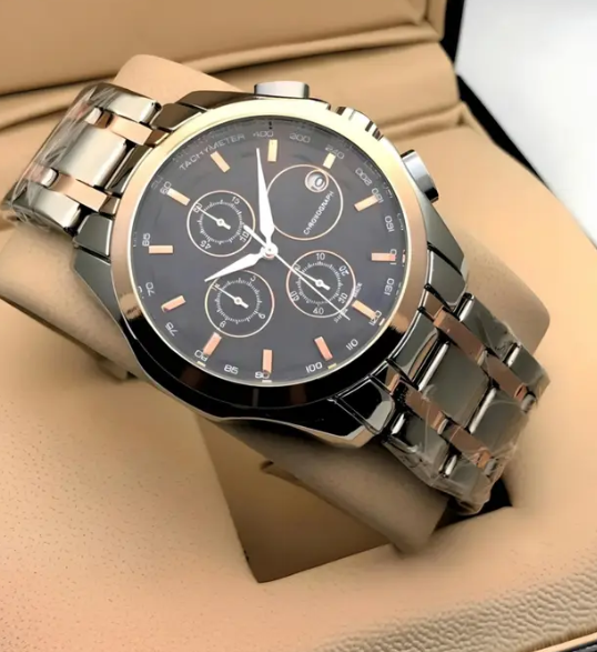 Trending men collection double tone date function working fold over lock Analog Watch - For Men TST