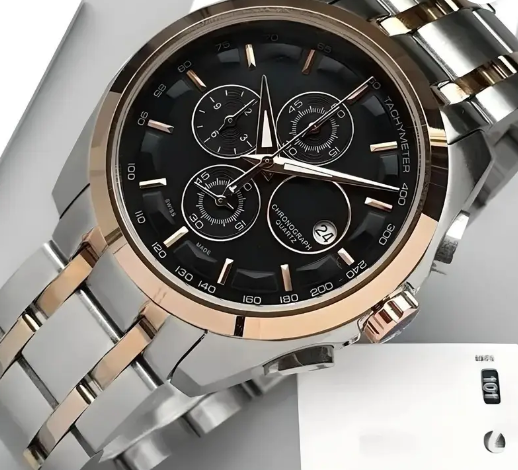 Trending men collection double tone date function working fold over lock Analog Watch - For Men TST